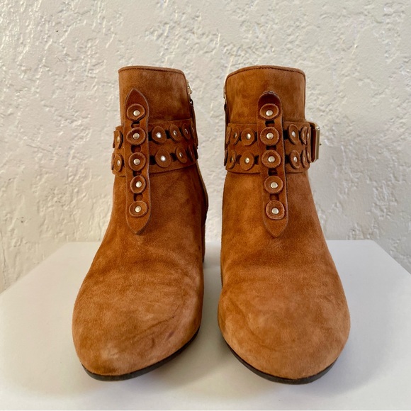 Aquazzura “Boheme” Studded Suede Boots – Tan, Size 36.5 – Made in Italy - Picture 2 of 12